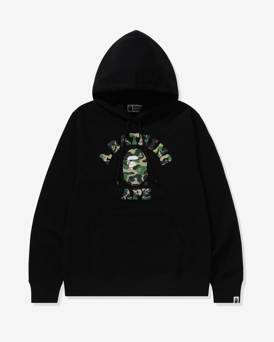 BAPE ABC CAMO COLLEGE PULLOVER HOODIE BLACK
