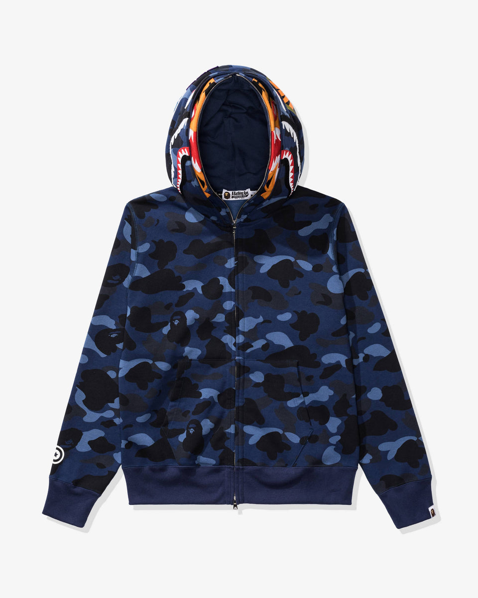 BAPE COLOR CAMO TIGER SHARK WIDE FULL ZIP DOUBLE - NAVY – Undefeated
