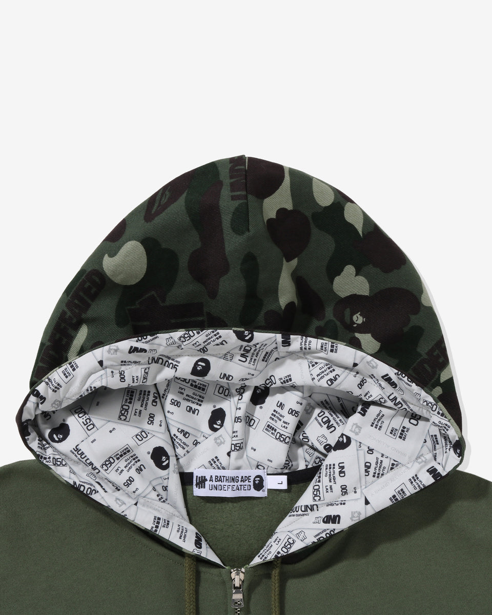 BAPE X UNDEFEATED COLOR CAMO RELAXED ZIP HOODIE