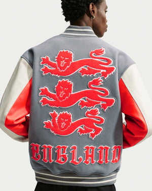 NIKE X PALACE ENG VARSITY JACKET - PEWTER GREY – Undefeated