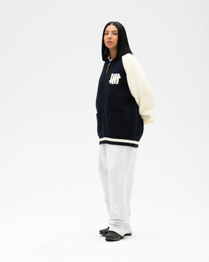 UNDEFEATED ZIP CARDIGAN - NAVY