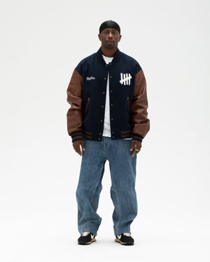 UNDEFEATED WOOL VARSITY JACKET - NAVY