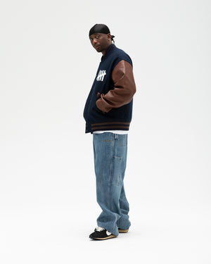 UNDEFEATED WOOL VARSITY JACKET - NAVY