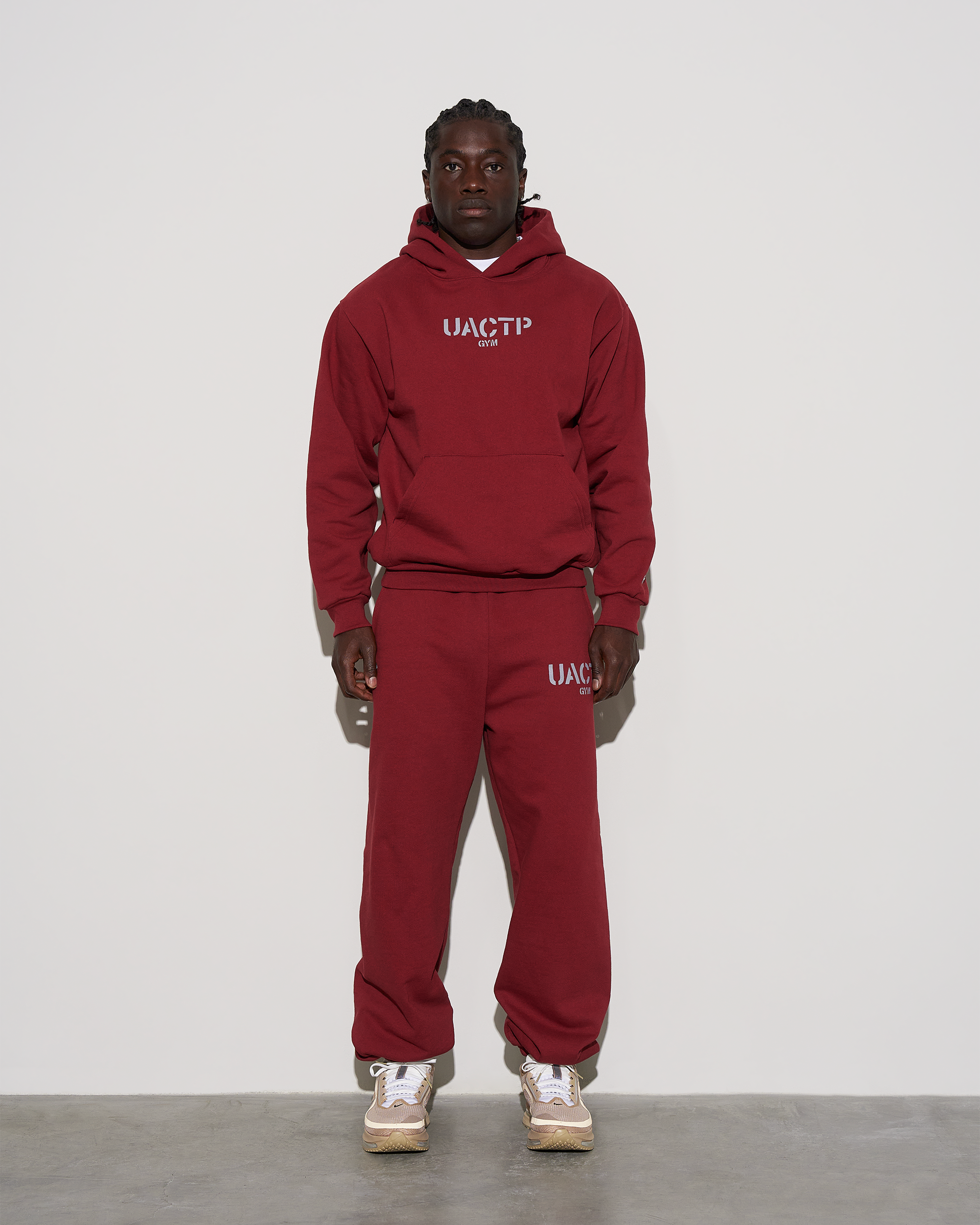 UACTP STENCIL GYM PULLOVER HOOD - BURGUNDY
