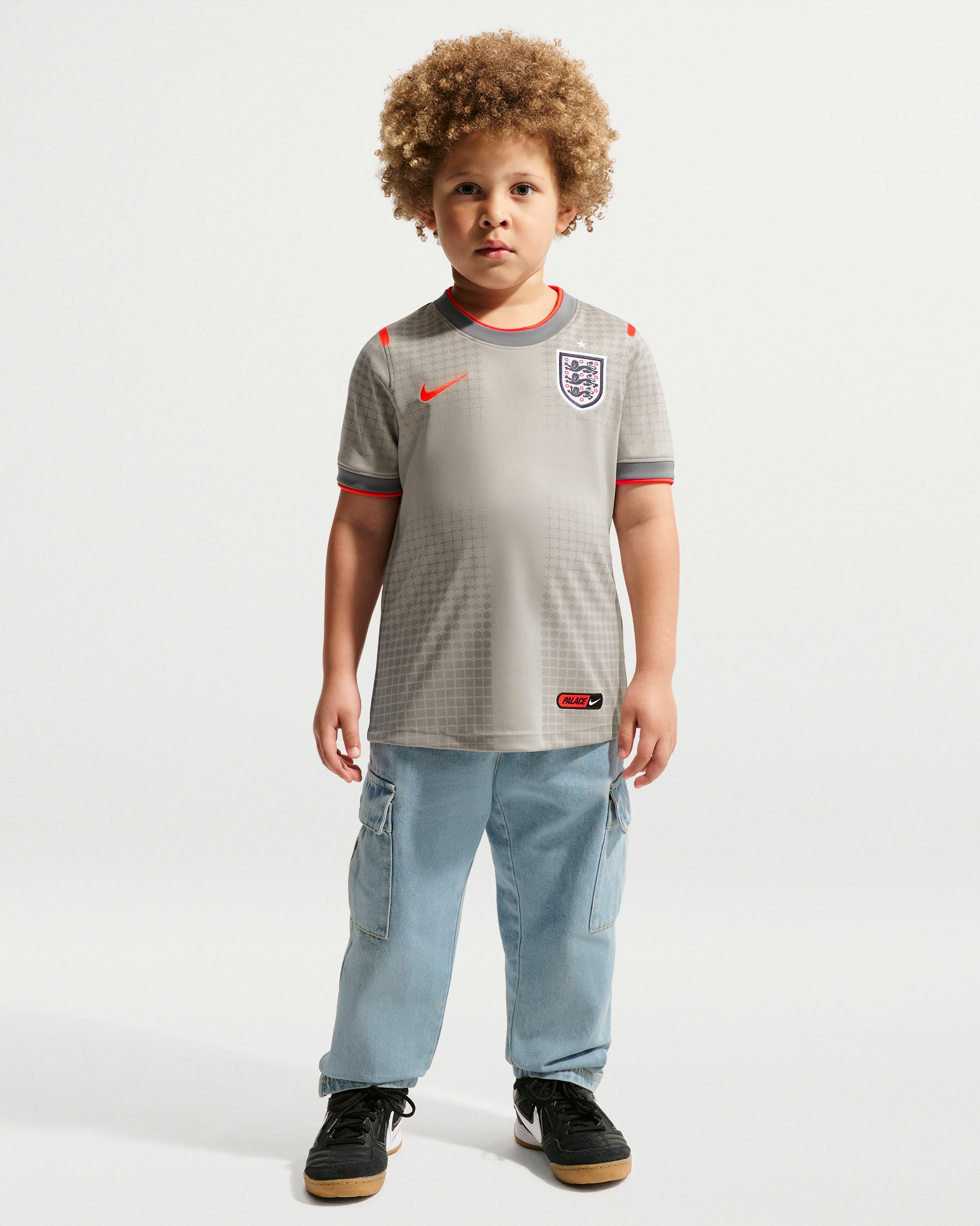 NIKE LITTLE KIDS X PALACE ENG PREMATCH JERSEY - PEWTER GREY