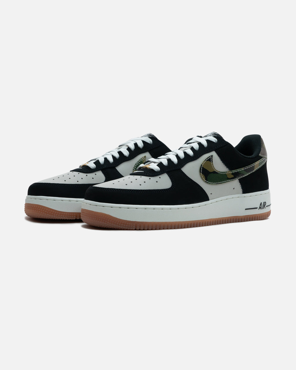 NIKE AIR FORCE 1 LOW RETRO - WHITE/ BLACK/ GUMMEDBROWN - NIKE AIR FORCE 1 LOW RETRO - WHITE/ BLACK/ GUMMEDBROWN