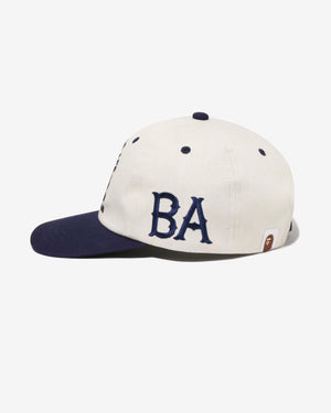A BATHING APE ロゴキャップ ホワイト/ネイビー BAPE A BATHING APE CAP - NAVY – Undefeated