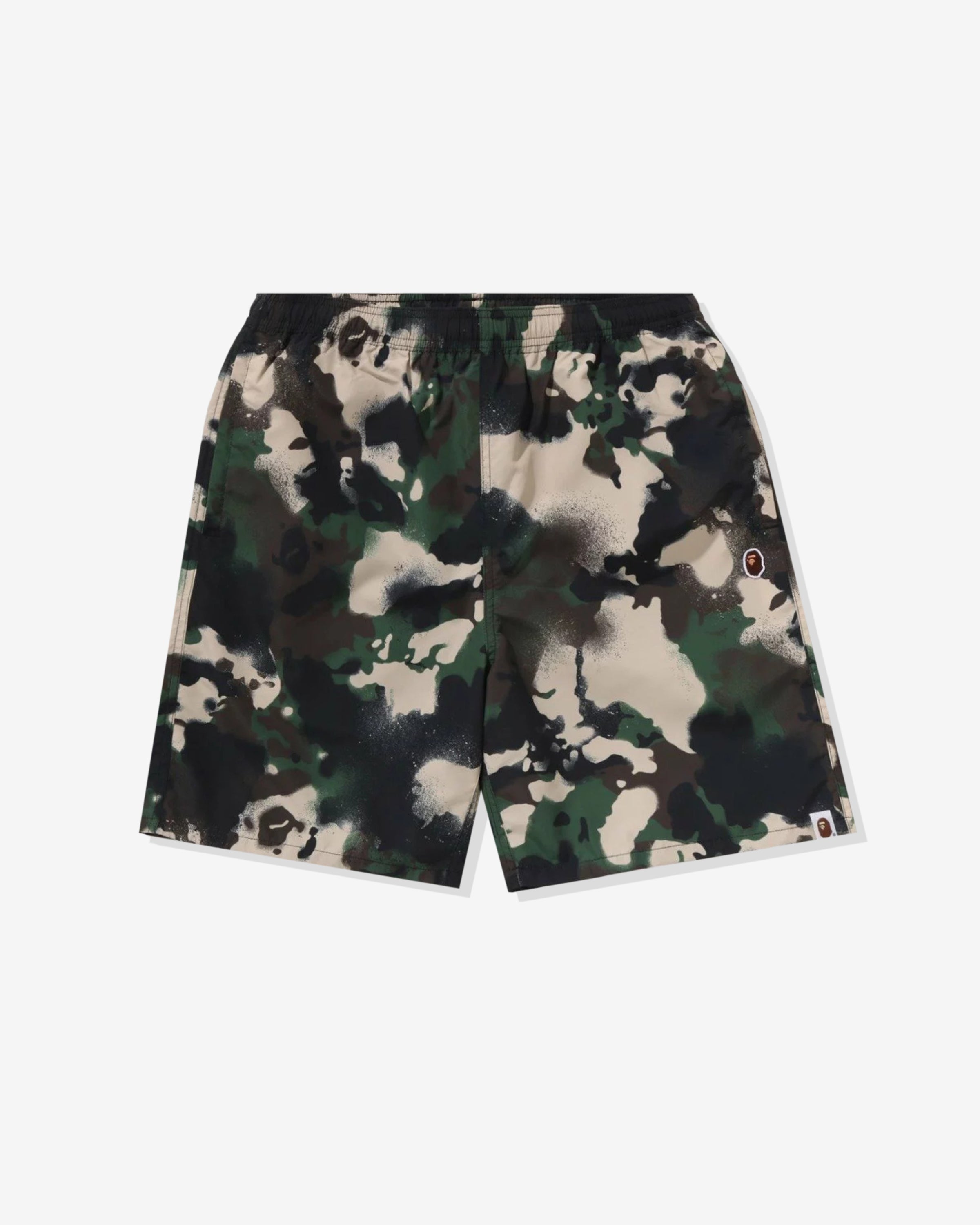 BAPE MAP CAMO REGULAR FIT BEACH SHORTS - GREEN