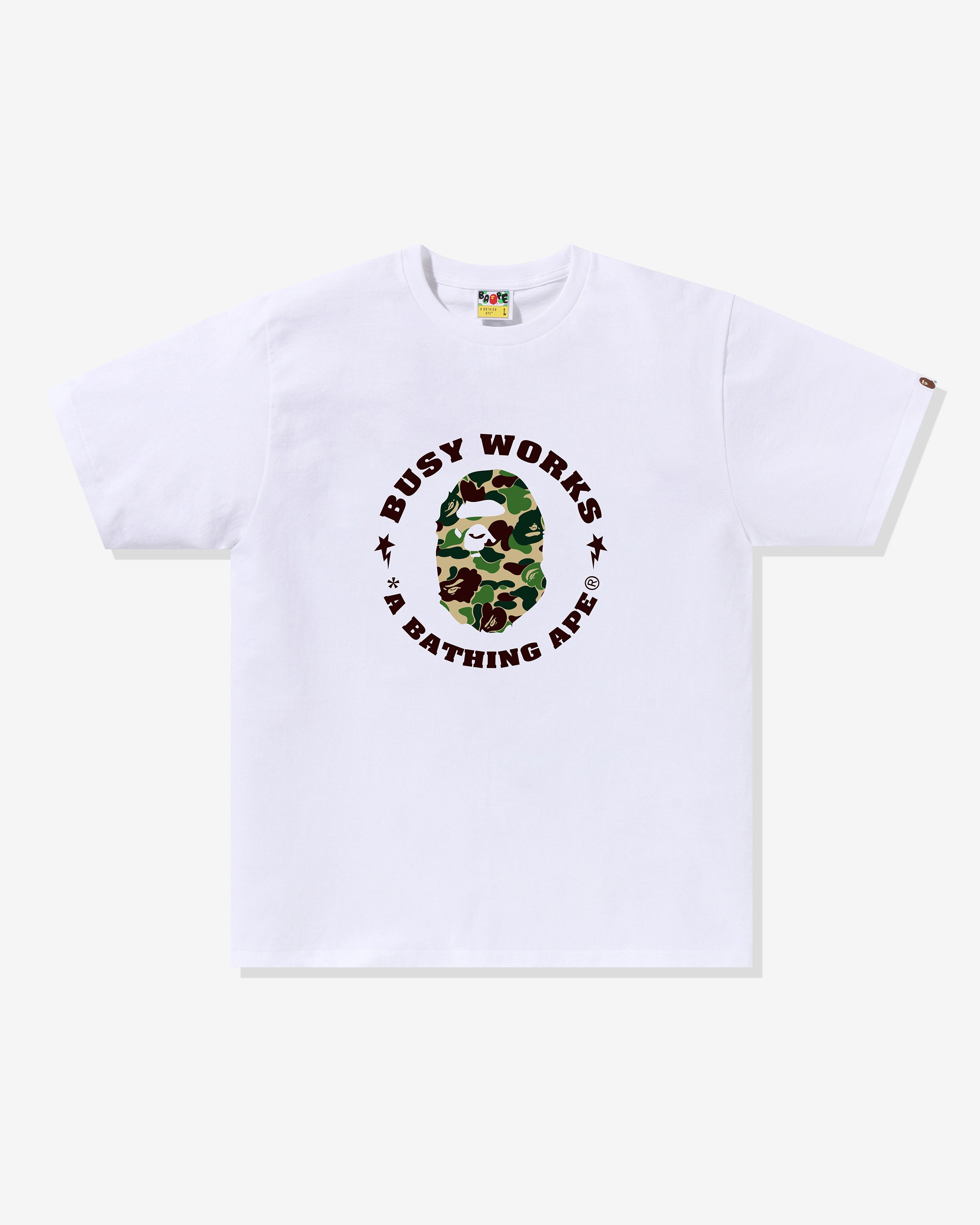BAPE ABC CAMO BUSY WORKS STA TEE - WHITE