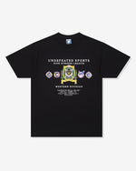 BLACK::A black Undefeated Official S/S Tee on a white background.