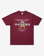 MAROON::A maroon Undefeated Official S/S Tee on a white background.
