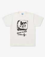 LIGHT GREY::A light grey Protect Ya Neck S/S Tee on a white background.