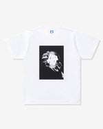 WHITE::A white Undefeated Sphere S/S Tee on a white background.
