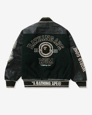 BAPE PATCH VARSITY JACKET - GREEN