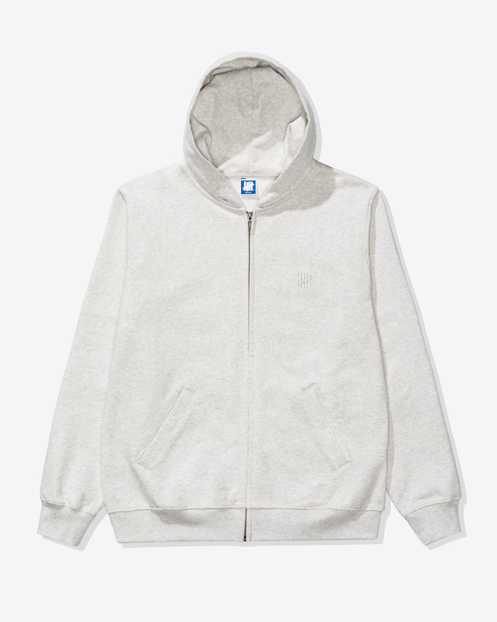 UNDEFEATED EMBROIDERED ZIP HOOD - ASH