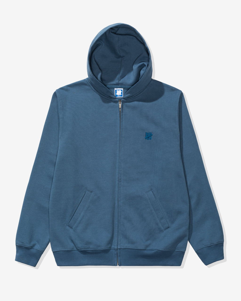 UNDEFEATED EMBROIDERED ZIP HOOD - BLUE