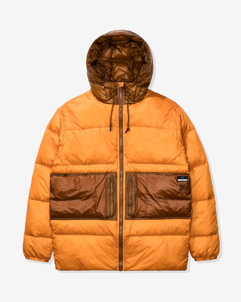 UNDEFEATED HOODED DOWN PUFFER JACKET - RUST ORANGE