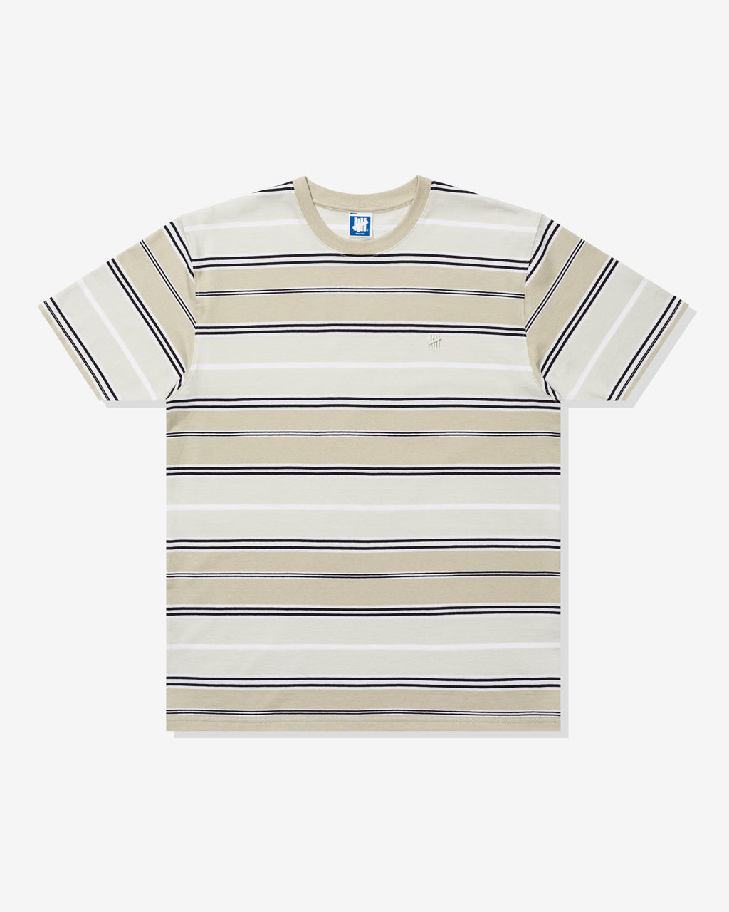 UNDEFEATED STRIPED S/S TEE - PISTACHIO/GREY