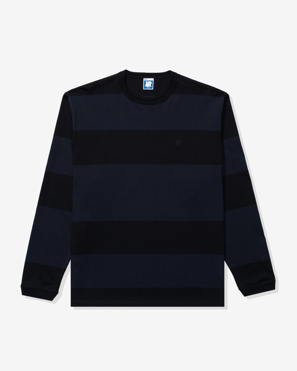 UNDEFEATED WIDE STRIPE L/S TEE - BLACK/NAVY