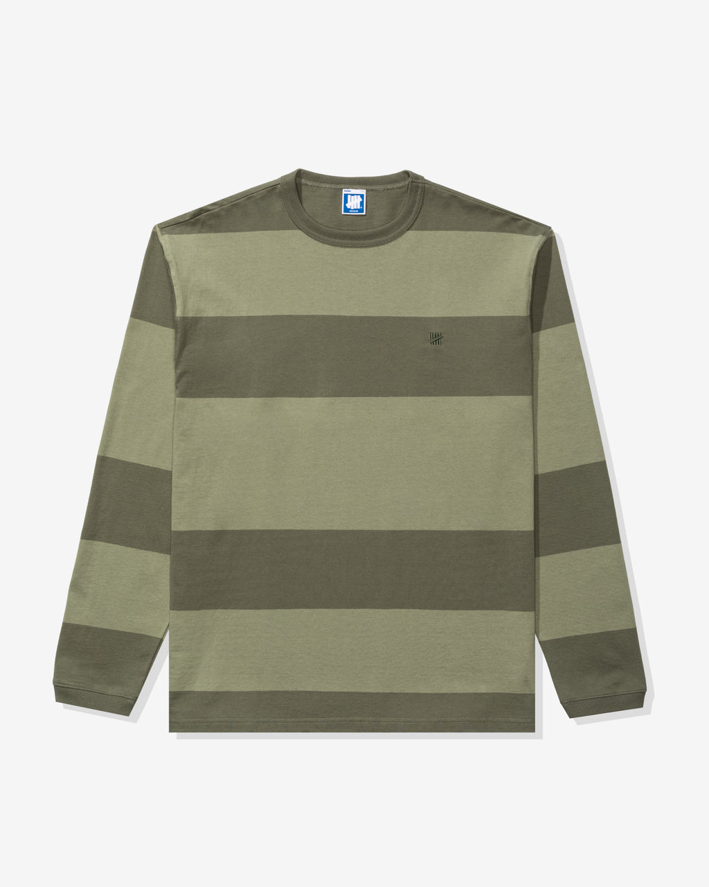 UNDEFEATED WIDE STRIPE L/S TEE - OLIVE/SAGE