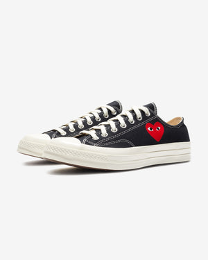 CONVERSE X CDG SINGLE HEART CHUCK 70 OX - BLACK/ EGRET