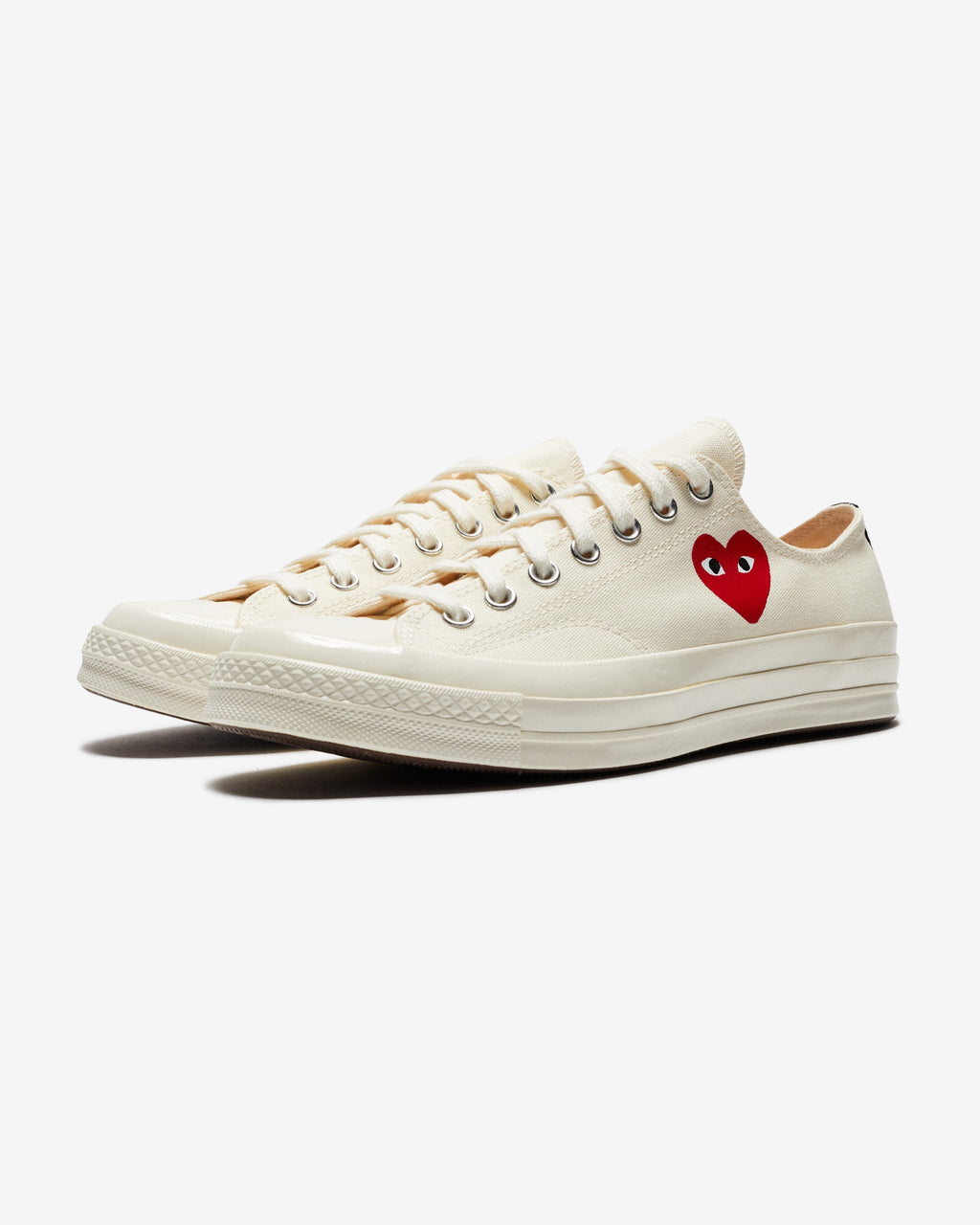 CONVERSE X CDG SINGLE HEART CHUCK 70 OX - MILK/ BLACK - CONVERSE X CDG SINGLE HEART CHUCK 70 OX - MILK/ BLACK