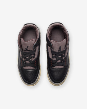 JORDAN X A MA MANIERE WOMEN'S AJ 3 RETRO - BLACK/ FLATPEWTER