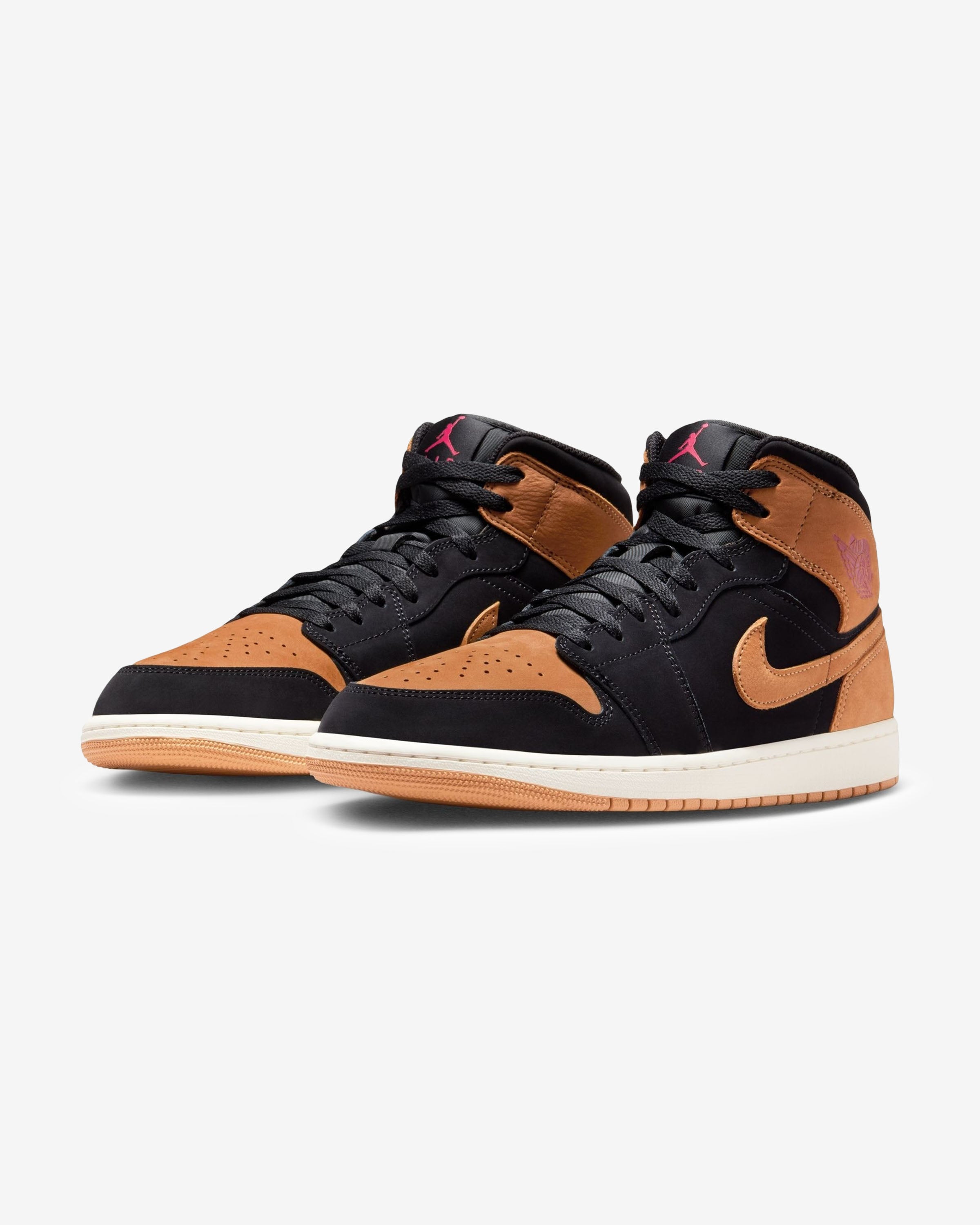 JORDAN AJ 1 MID SE - BLACK/ FLAX