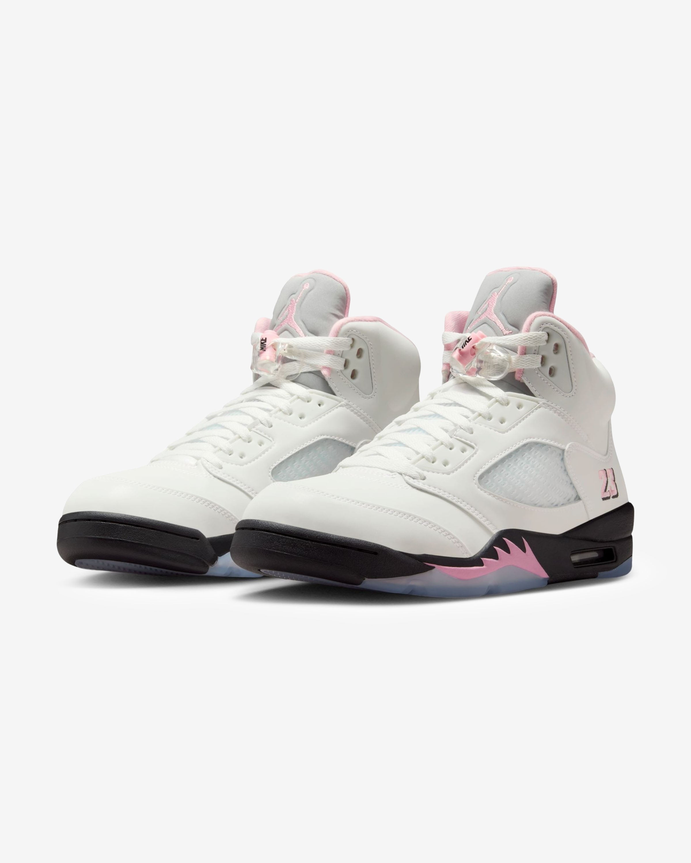 JORDAN AJ 5 RETRO - WHITE/ MEDSOFTPINK