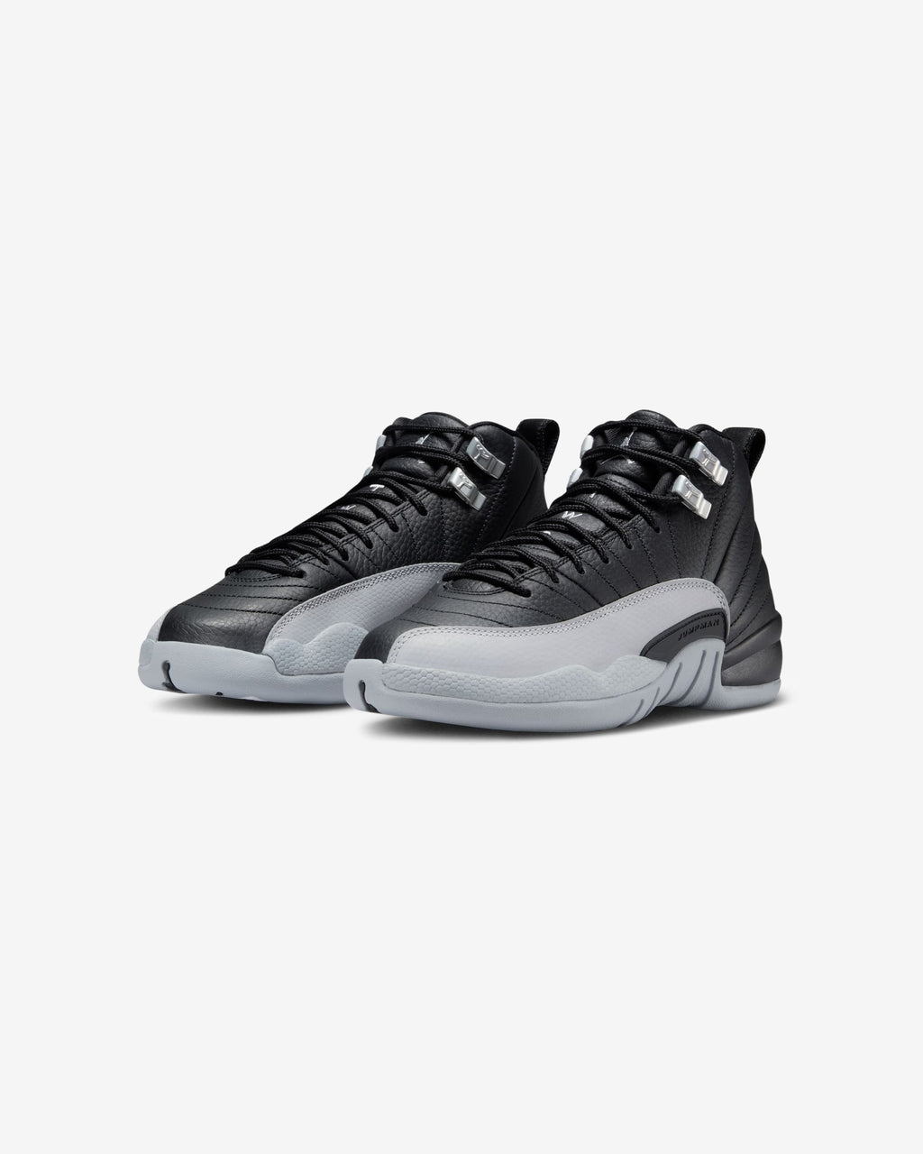 JORDAN GS AJ 12 RETRO - BLACK/ WOLFGREY - JORDAN GS AJ 12 RETRO - BLACK/ WOLFGREY