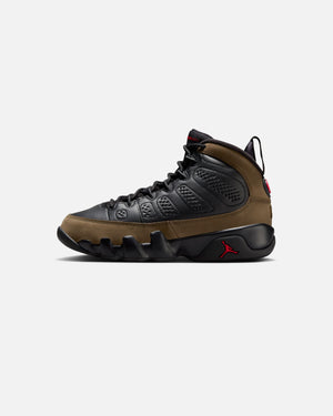 JORDAN GS AJ 9 RETRO - BLACK/ TRUERED/ LIGHTOLIVE