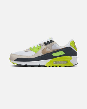 NIKE AIR MAX 90 - WHITE/ KHAKI/ CYBER/ DKSMOKEGREY