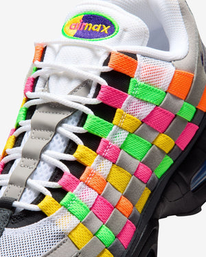 NIKE AIR MAX 95 'BIG BUBBLE' WOVEN - WHITE/ PURPLE DYNASTY