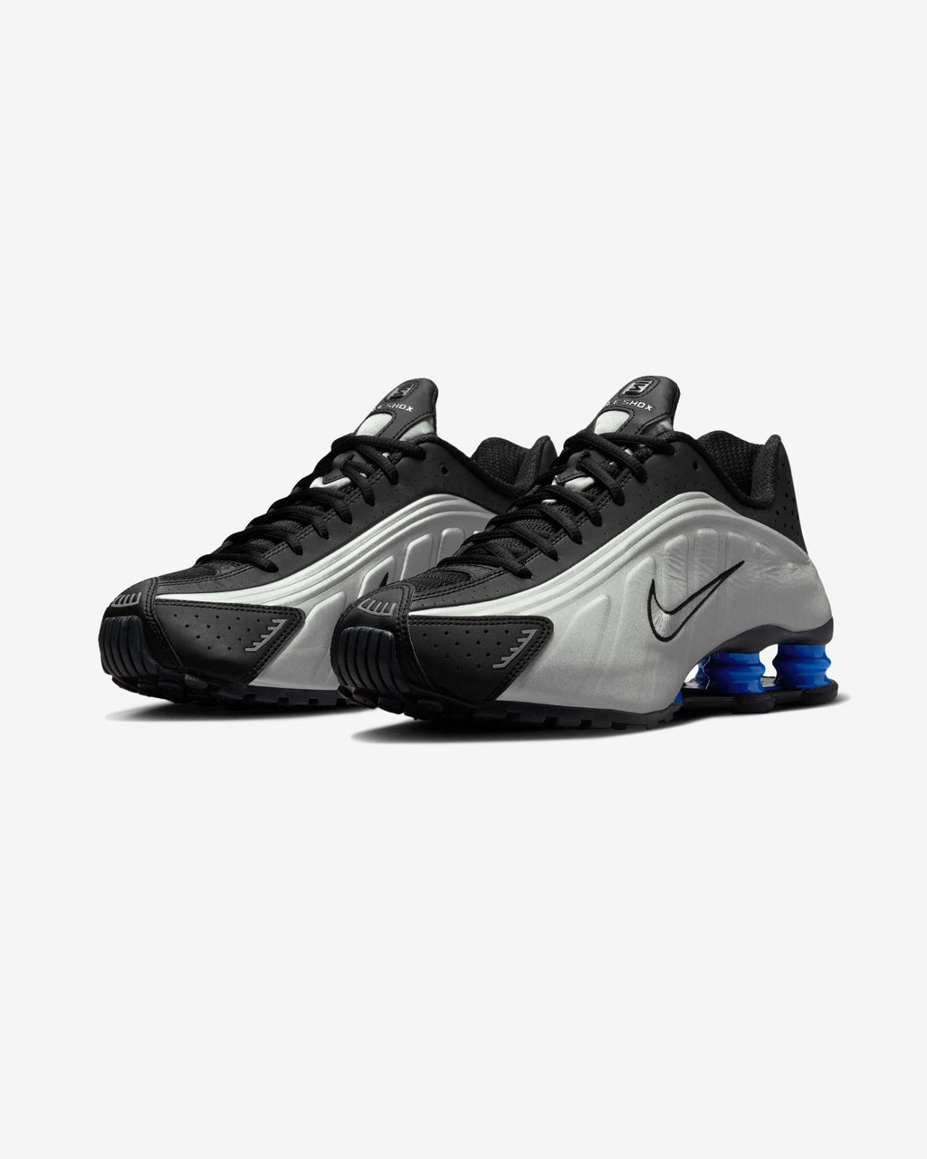 NIKE WOMEN'S SHOX R4 - BLACK/ METALLICSILVER/ RACERBLUE - NIKE WOMEN'S SHOX R4 - BLACK/ METALLICSILVER/ RACERBLUE