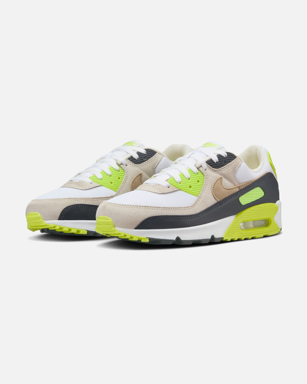 NIKE AIR MAX 90 - WHITE/ KHAKI/ CYBER/ DKSMOKEGREY - NIKE AIR MAX 90 - WHITE/ KHAKI/ CYBER/ DKSMOKEGREY