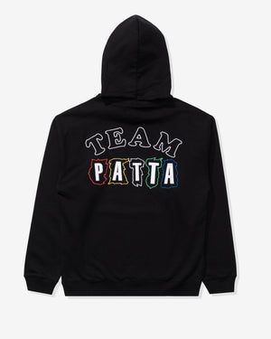 PATTA TEAM PATTA HOODED SWEATER - BLACK