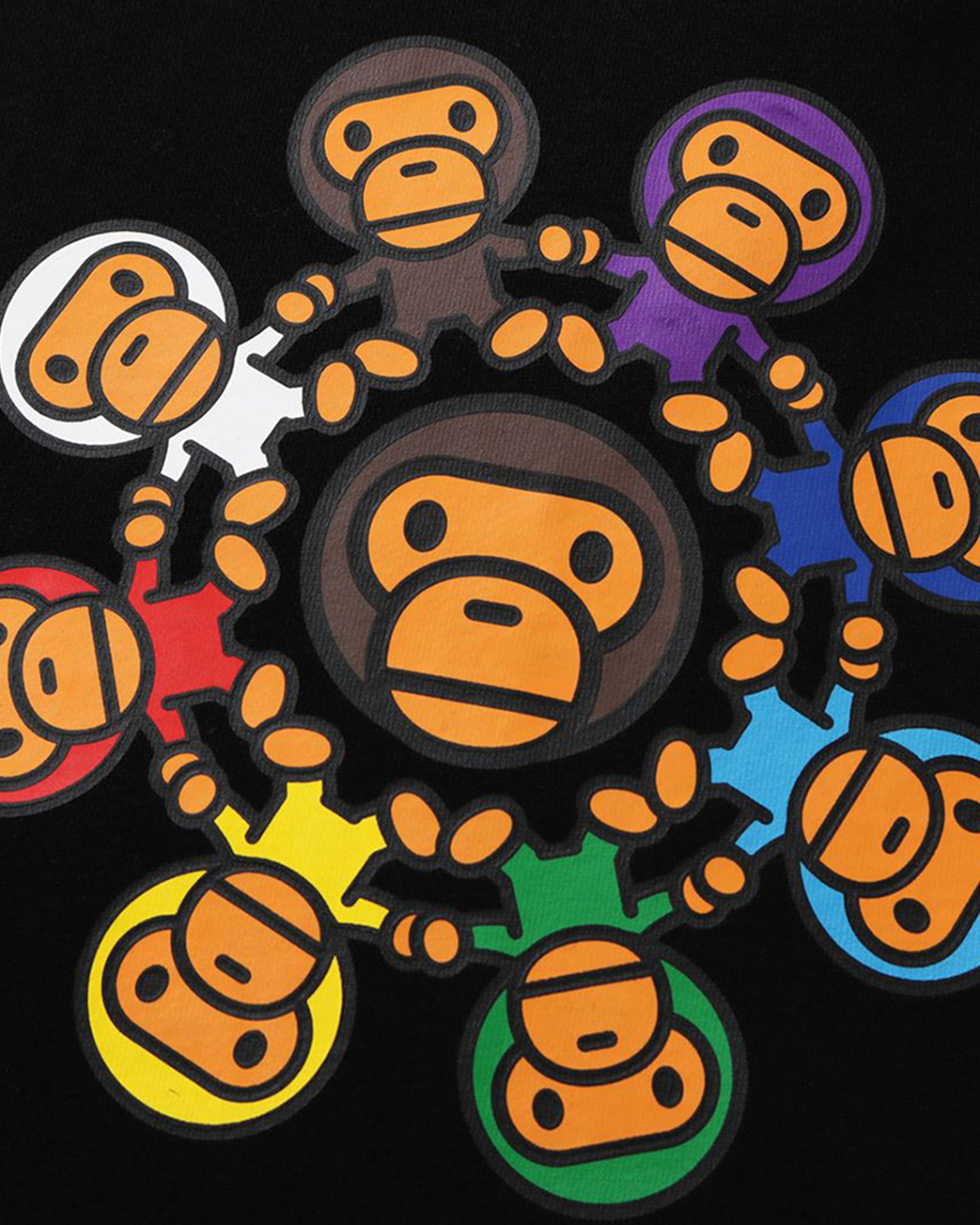 BAPE MILO CIRCLE RELAXED PULLOVER HOODIE - BLACK