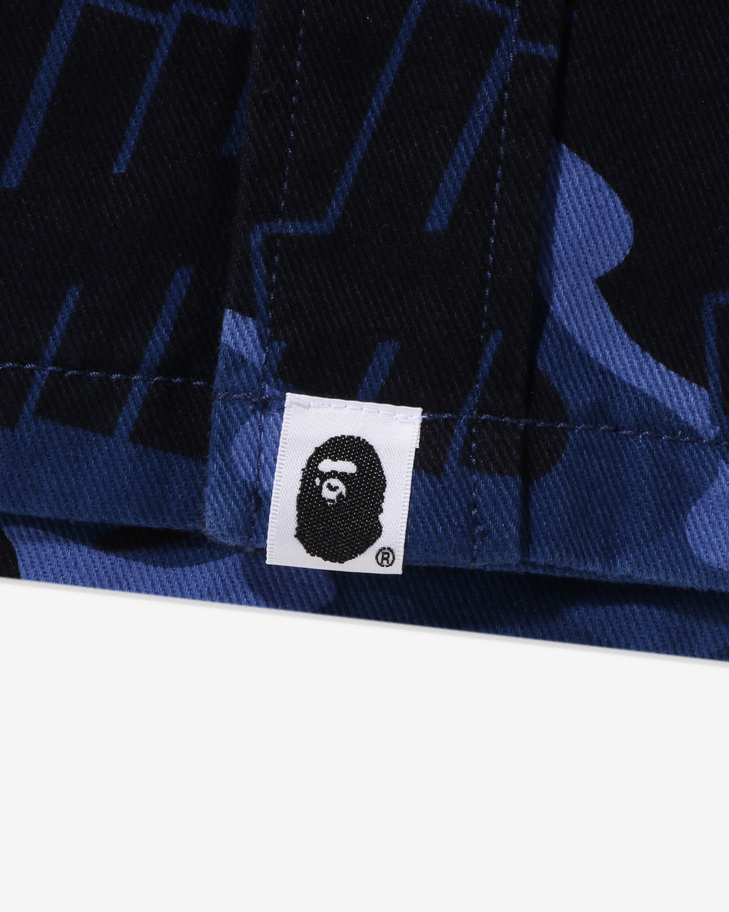 BAPE X UNDEFEATED COLOR CAMO FLANNEL JACKET - NAVY