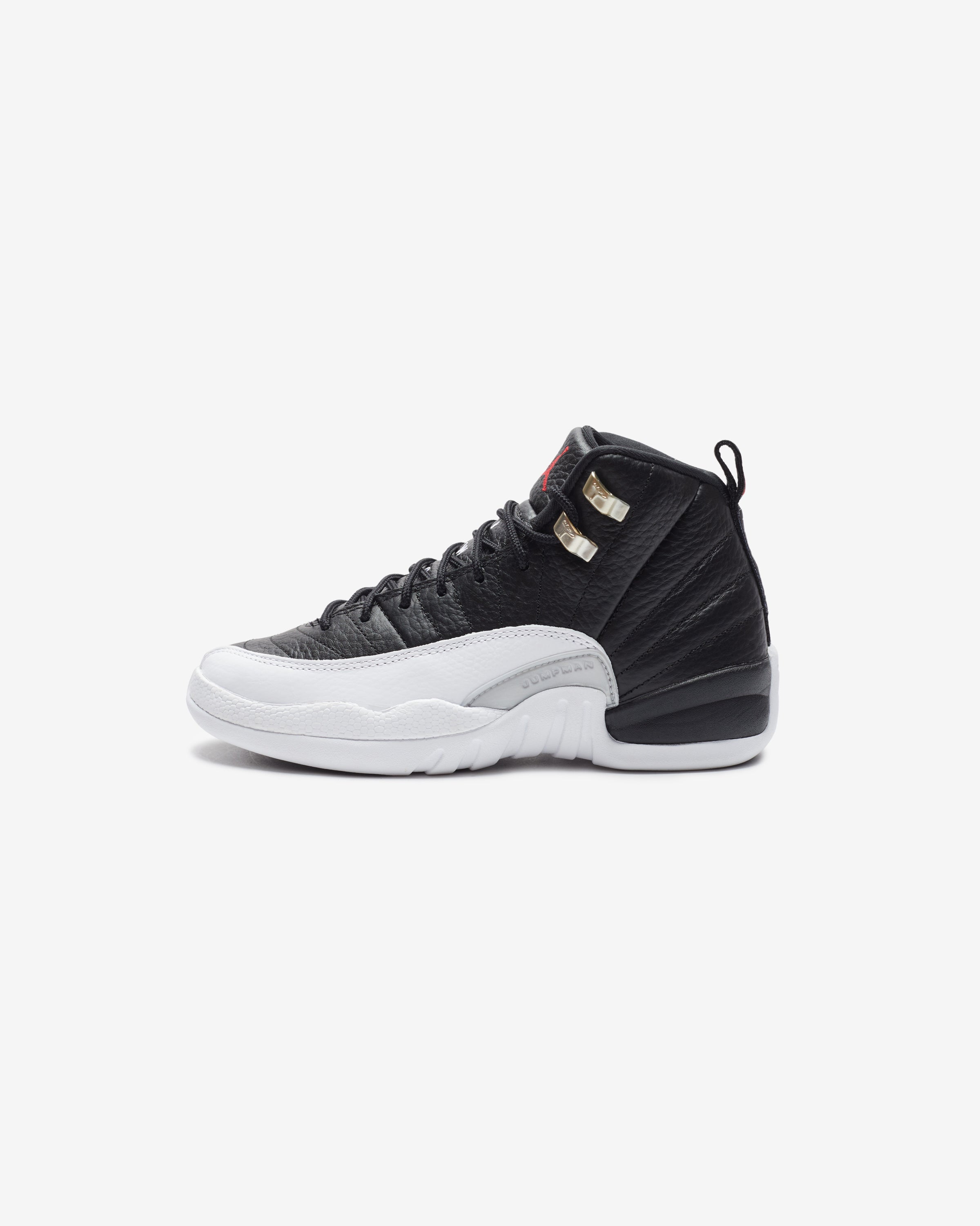 JORDAN GS AJ 12 RETRO - BLACK/ VARSITYRED/ WHITE â Undefeated