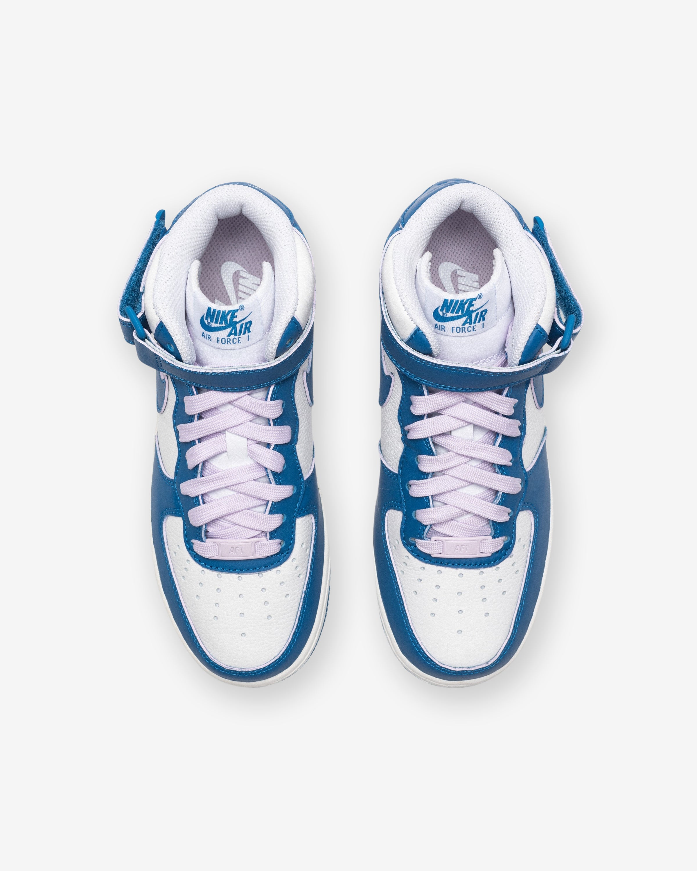 NIKE WOMEN'S AIR FORCE 1 '07 MID - WHITE/ MILITARYBLUE/ SAIL â Undefeated